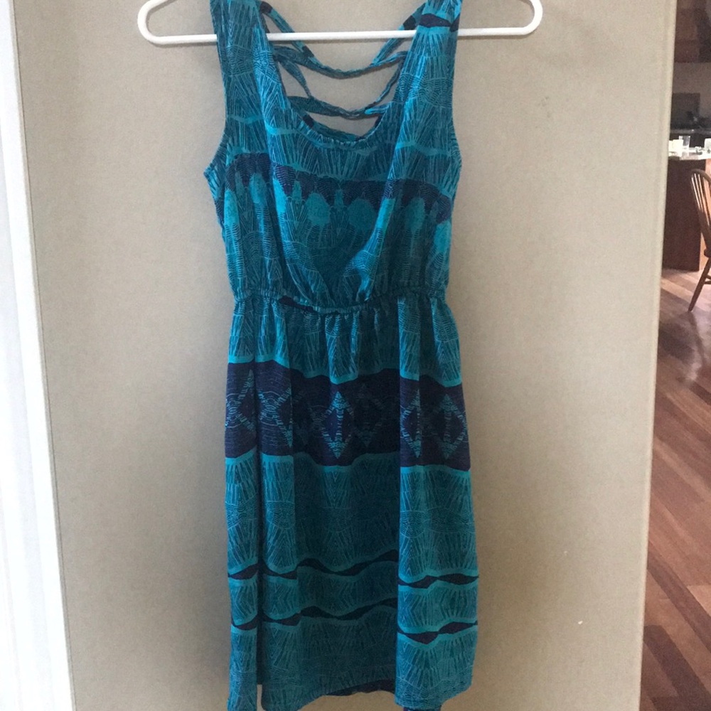 Xhilaration (Target) blue patterned dress size XS